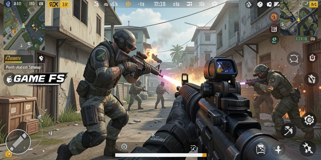 Gameplay seru 9ZK dengan aksi tembak-menembak yang mendebarkan.