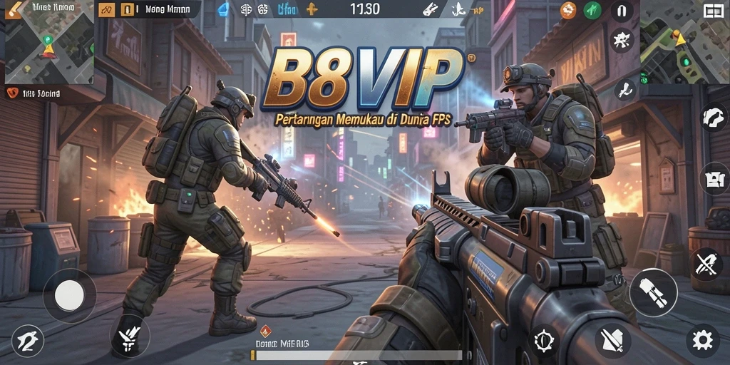 Screenshot B8VIP menunjukkan aksi tembak-menembak yang mendebarkan dan grafis tinggi.