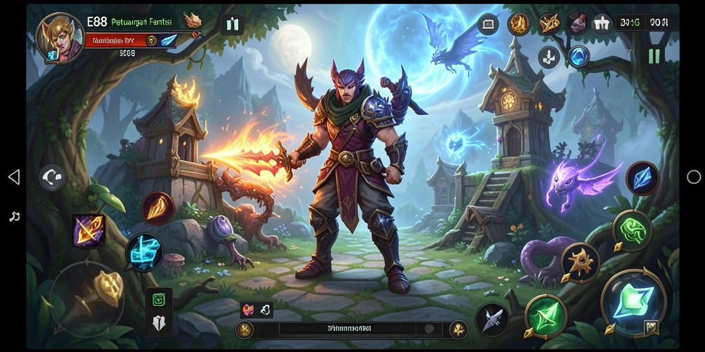 Gameplay E88 menampilkan pertarungan dan eksplorasi yang mendebarkan.