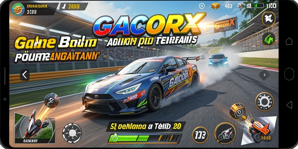 Screenshot GACORX menampilkan momen balapan yang seru dan mendebarkan.