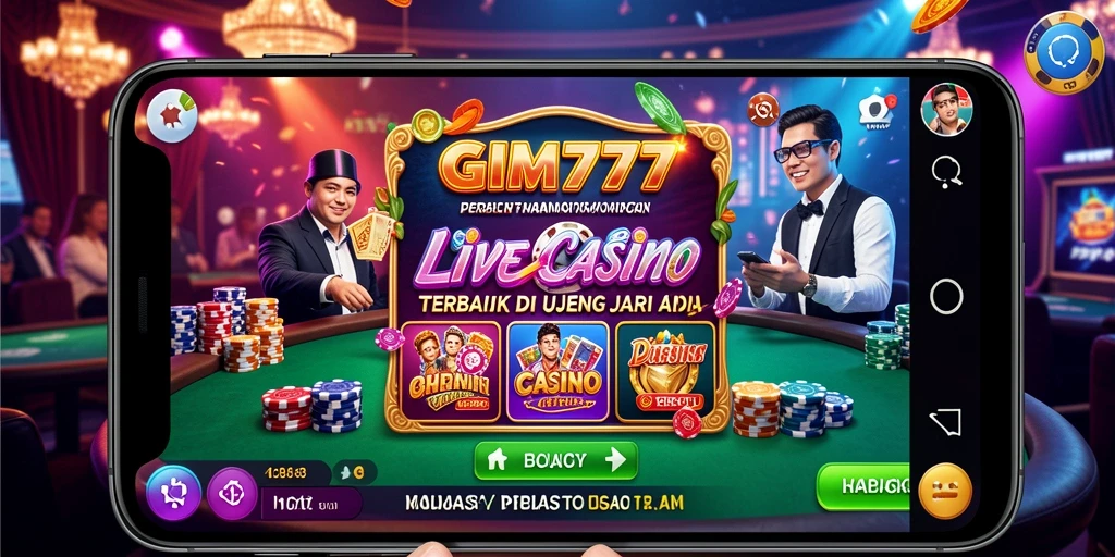 Screenshot gameplay menarik dari GIM777 menunjukkan suasana Live Casino.
