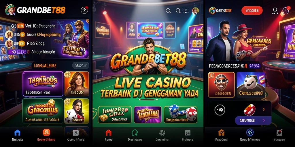 Ilustrasi gameplay menarik dari aplikasi Live Casino GRANDBET88.