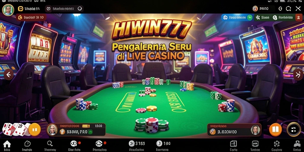 Tampilan gameplay Live Casino HIWIN777 yang menarik dan interaktif.