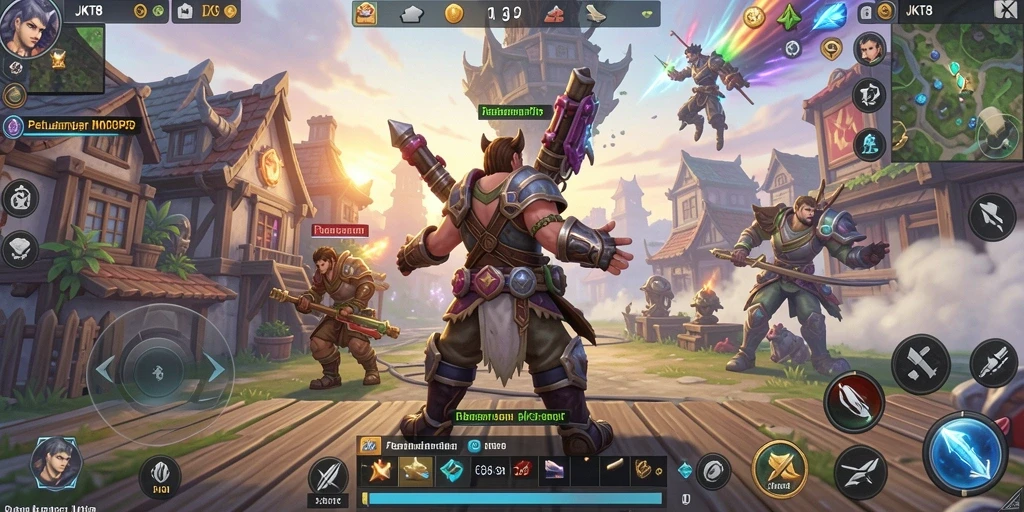 Screenshot JKT8 menampilkan aksi seru dalam pertempuran MMORPG.