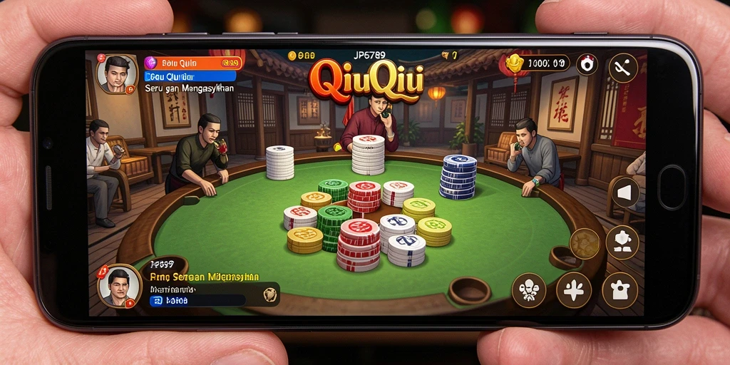Tampilan gameplay QiuQiu yang dinamis dan interaktif.