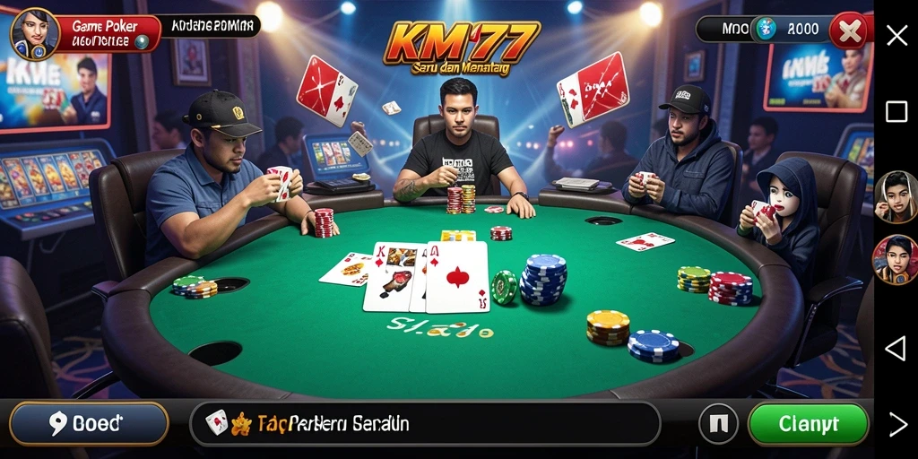 Tampilan gameplay poker yang menarik di KM777.
