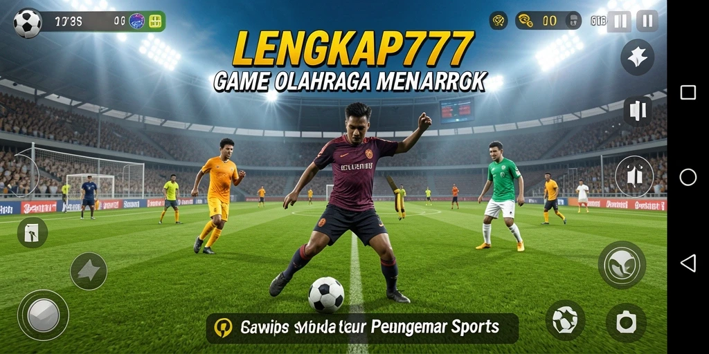 Tampilan utama gameplay di LENGKAP777 dengan aksi olahraga yang seru.