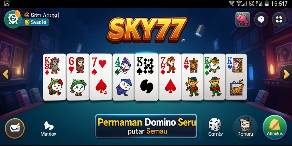 Tampilan seru gameplay Domino di SKY77.