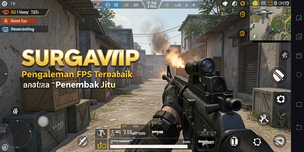 Gameplay <strong>SURGAVIP</strong> yang intens dan mendebarkan saat melawan musuh.