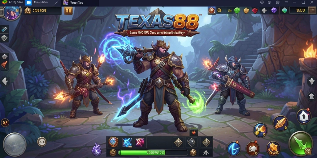 Screenshot gameplay TEXAS88 yang menampilkan aksi seru dalam pertarungan MMORPG.