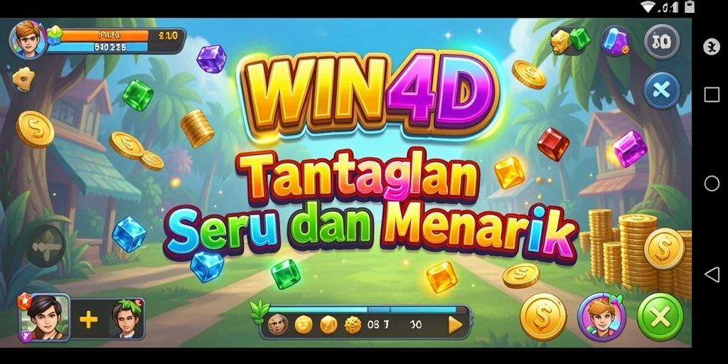 Screenshot WIN4D menampilkan gameplay puzzle yang seru dan menantang.