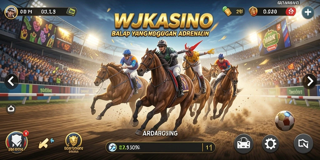 Tampilan mendebarkan dari gameplay balap WJKASINO yang penuh aksi.